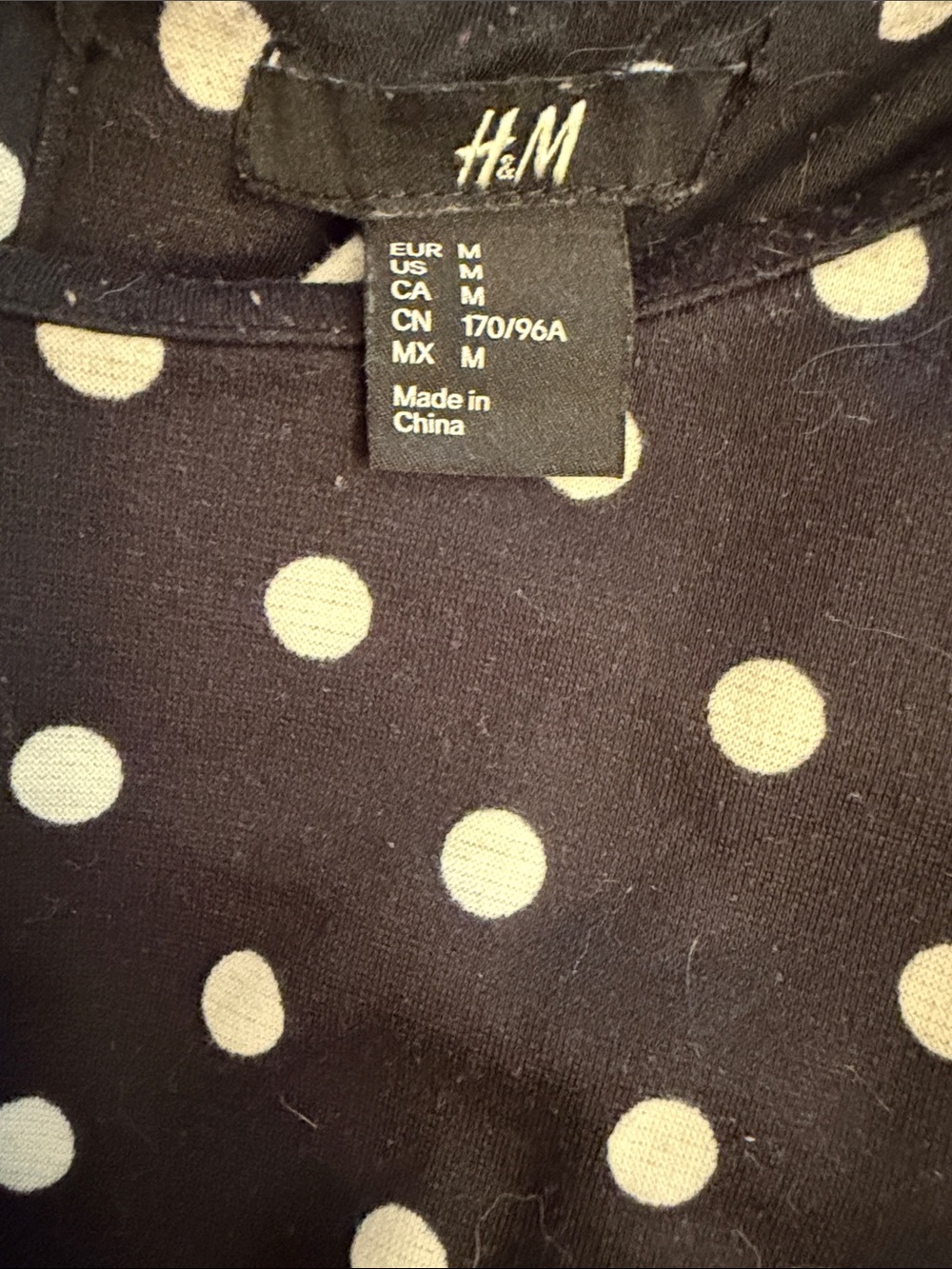 H&M Black Dress with White Polka Dots - Picture 3 of 3